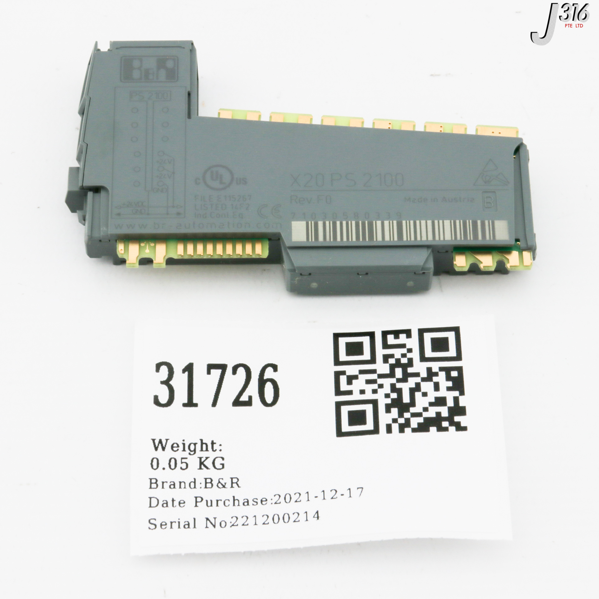 31726 B&R X20 POWER SUPPLY MODULE (NEW) X20 PS 2100 | eBay